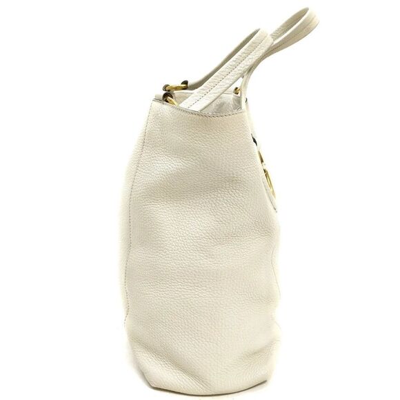 AUTHENTIC GUCCI HANDBAG SHOULDER TOTE OFF WHITE LEATHER - Picture 14 of 15